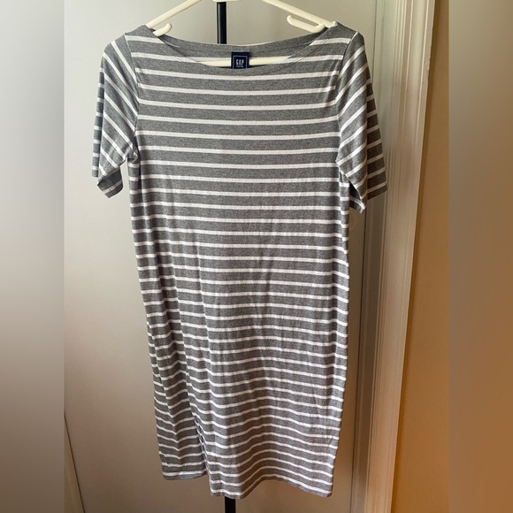 Gap Maternity Gray Striped Dress - Picture 1 of 4